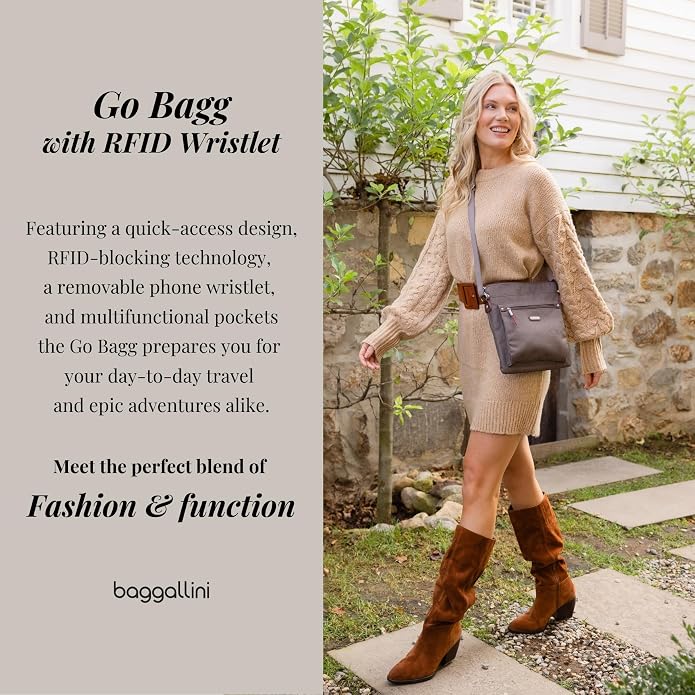 Baggallini womens Go Bagg With Rfid Phone Wristlet