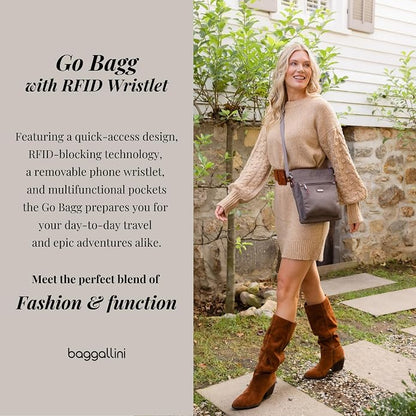 Baggallini womens Go Bagg With Rfid Phone Wristlet