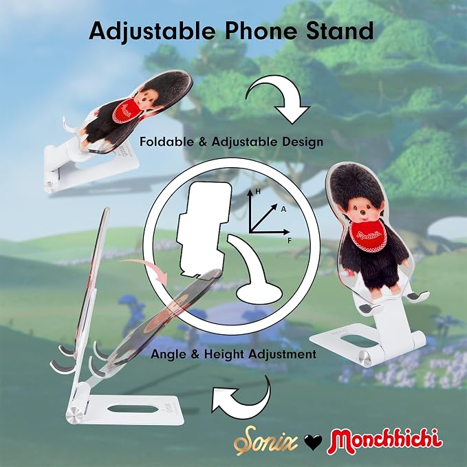 Sonix x Monchhichi Character Phone Stand | Adjustable Cell Phone Holder, Desk Stand, Dock | Monchhichi Boy