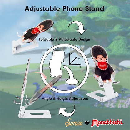 Sonix x Monchhichi Character Phone Stand | Adjustable Cell Phone Holder, Desk Stand, Dock | Monchhichi Boy