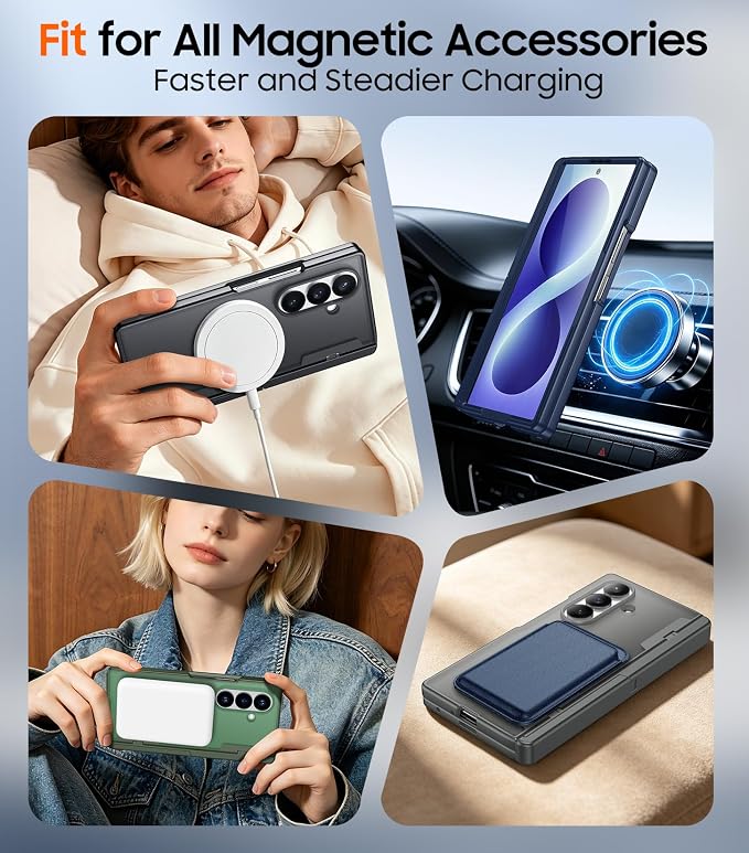 SPIDERCASE Magnetic for Samsung Galaxy Z Fold 8 Ultra Case,Built-in [Screen Protector] [Hinge Protection] [Kickstand] Full Body Protective Phone Case for Z Fold 8 Ultra - Green