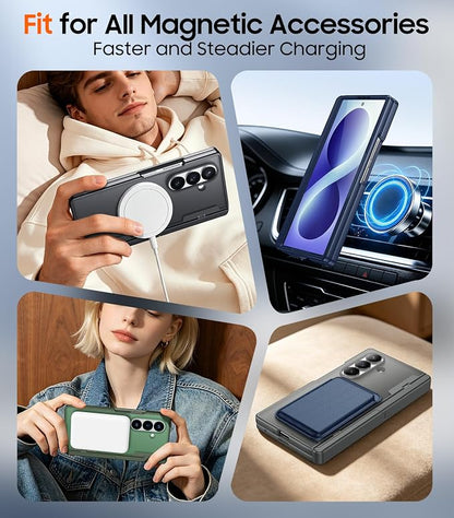SPIDERCASE Magnetic for Samsung Galaxy Z Fold 8 Ultra Case,Built-in [Screen Protector] [Hinge Protection] [Kickstand] Full Body Protective Phone Case for Z Fold 8 Ultra - Gray