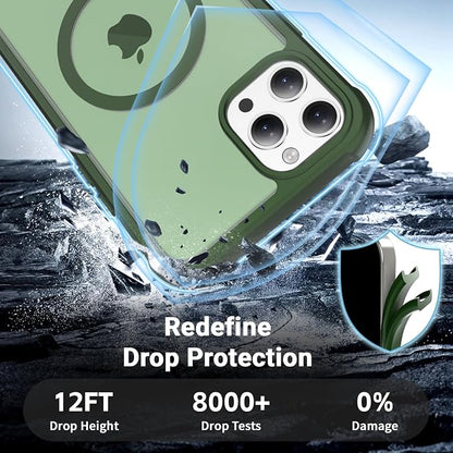 jaroco Magnetic for iPhone 11 Pro Max Case, [Compatible with MagSafe][Military Grade Drop Protection][Heavy Duty Protection][Non-Slip][Shockproof] 2-Layer Durable Bumper Phone Case 6.5''-Army Green