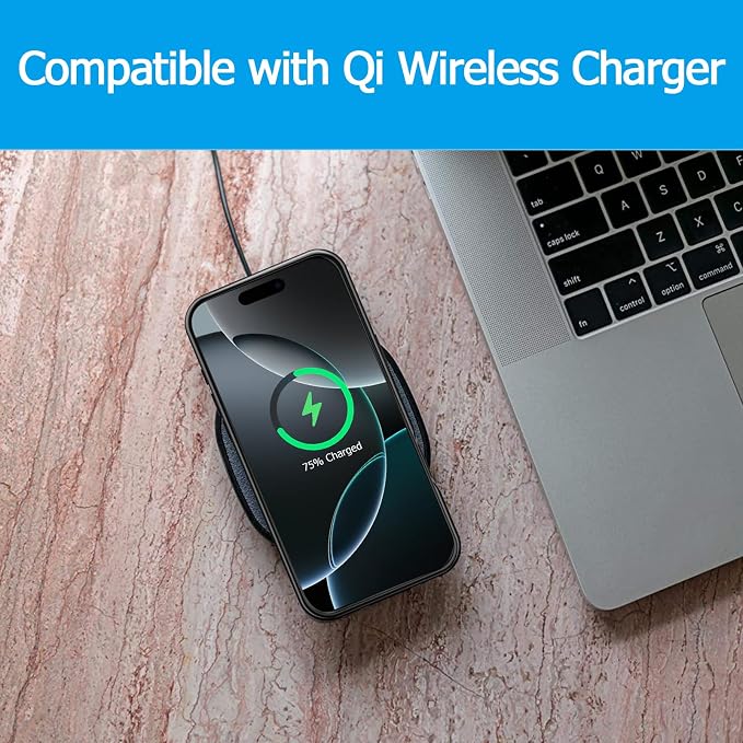 Battery Case for iPhone 16 Pro, 10000mAh Portable Protective Charging Case with Wireless Charging Compatible with iPhone 16 Pro (6.3 inch) Rechargeable Battery Pack Charger Case with Carplay (Black)