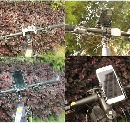Aluminum Phone Holder for Bike, 360 Rotation, 4.5 to 7 Inch Smartphone, Motorcycle Handlebar Mount Clamp