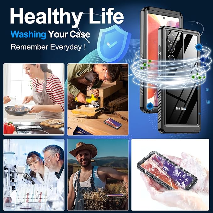 MOZOTER for Samsung Galaxy Note 20 Case Waterproof,[IPX8 Underwater Case][Full Body Shockproof & Military Dropproof] Clear Sound Quality Built-in Screen Protector for Samsung Note 20 6.7 inch-Black