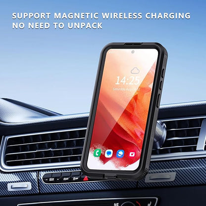 Compatible with Samsung Galaxy S25 Case Waterproof,Built-in Lens & Screen Protector,Military Grade Shockproof Full Body Protection Rugged Case for Galaxy S25 6.2 inches(Black)