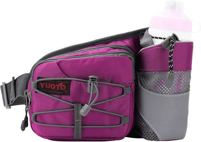 Waist Pack with Water Bottle Holder for Running Walking Hiking Fanny Pack Hydration Belt