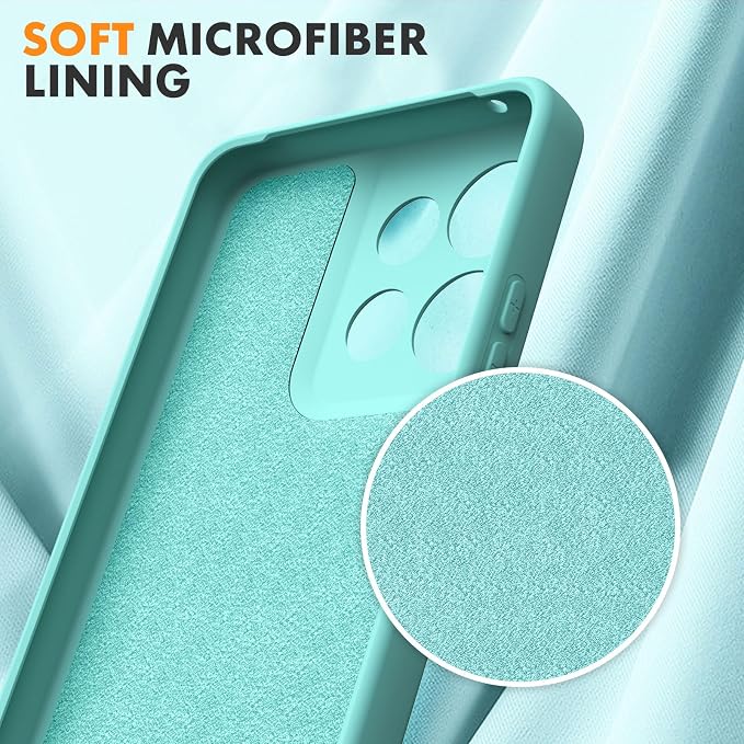 for Motorola Moto G 2025 Case, 2 Pack Tempered Glass Screen Protectors, Soft TPU Liquid Silicone Shockproof Gel Case-Ice Blue