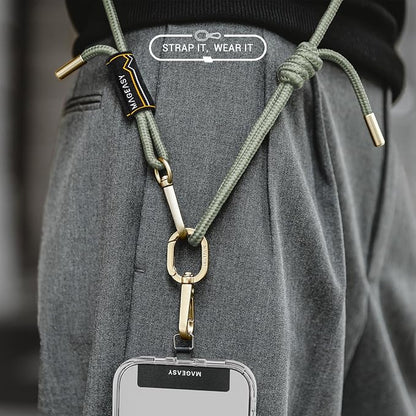 MAGEASY Universal Cell Phone Lanyard - Anti-Theft Rope Crossbody Phone Strap for iPhone 17 Pro Max & Most Smartphones, for Men & Women | 6mm Sage Green