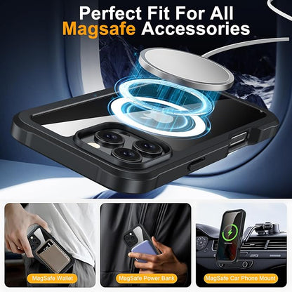 ANTSHARE for iPhone 16 Pro Max Case, with [Built-in Privacy Screen Protector] [Compatible with MagSafe], Anti-Peeping Magnetic Adsorption Full Body Double Protective Case for iPhone 16 Pro Max, Black