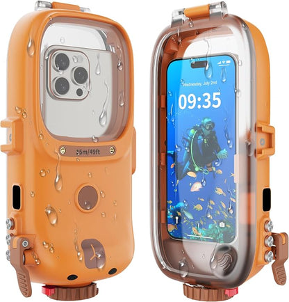 GOLDJU Diving Waterproof Phone Case, [49ft/15m] Cartoon Outdoor Snorkeling Underwater Diving Case Surfing Photo Video Cover,for iPhone Samsung Galaxy Google Pixel Huawei Series Smartphones