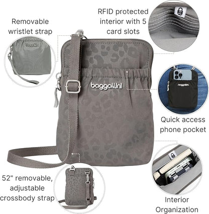 Baggallini Bryant Pouch Small Crossbody Bag for Women - Phone Purse with Crossbody Strap - Lightweight Crossbody Pouch