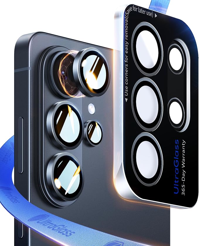 UltraGlass Top 9H+ Armor for Samsung Galaxy S26 Ultra Camera Lens Protector [No.1 Military Grade Shatterproof] S26 Ultra Camera Lens Protector Longest Durable Easy Install, Black
