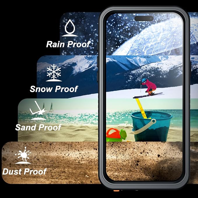 SPIDERCASE for iPhone 17 Case with Built-in Screen Protector, [Compatible with Magsafe] [IP68 Waterproof] 15FT Military Grade Shockproof Full Body Sealed Protective Case for iPhone 17 6.3", Black