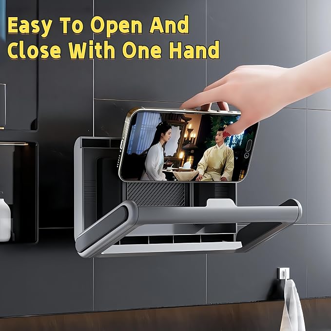 360° Shower Phone Holder Waterproof with Rotating Mount - Shower Phone Pouch for 4-7 Inch Devices - Adjustable, Touchscreen-Friendly, No-Drill Design for Bathroom, Kitchen & Gym