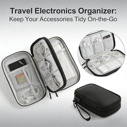 Travel Storage Box - Hard EVA Protective Cover for Mobile Power Bank, Charger, Cable, Phone and Accessories - Portable Storage Bag for Airplane, Business Travel, Home Furnishings