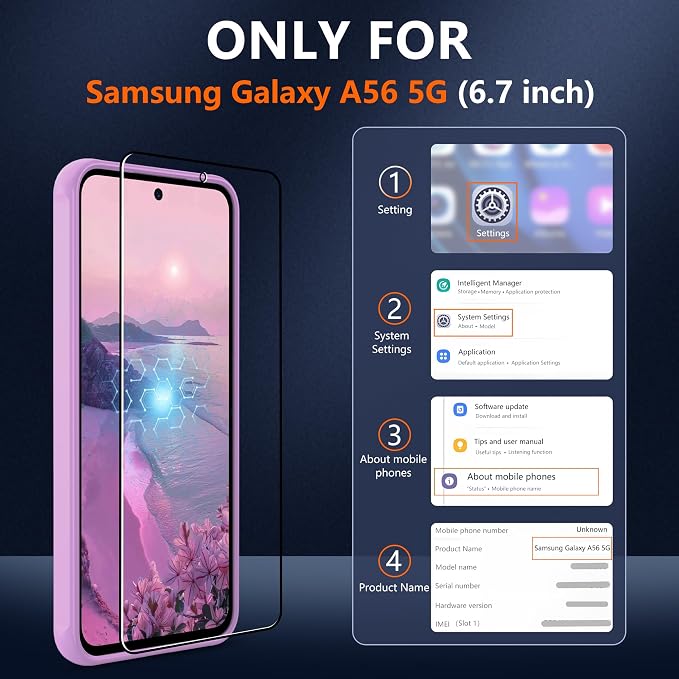 Compatible for Samsung Galaxy A56 5G Phone Case: A56 Case [Mag-Safe Fit] with 2PC Tempered Glass Screen Protector,Matte Translucent Soft-Touch Skin/Full Body Protection for Cell Phone A 56 Cover,Pink