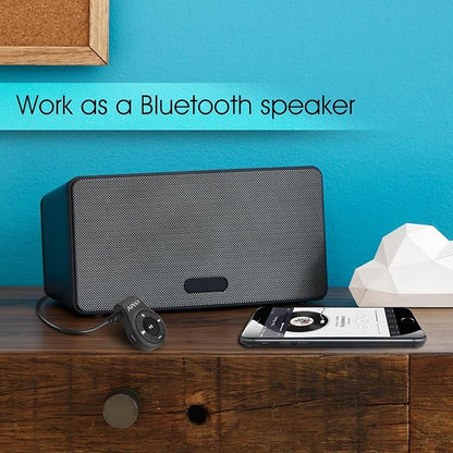 APEKX Clip Bluetooth Audio Adapter for Headphones, Headset, Speaker, Wireless Receiver with MIC for Hands-Released Call and Music