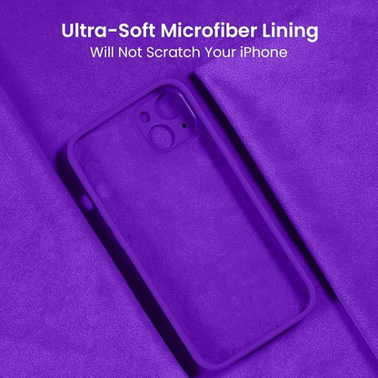 FireNova Designed for iPhone 14 Case, Silicone Upgraded [Camera Protection] Phone Case, Soft Anti-Scratch Microfiber Lining Inside, 6.1 inch, Neon Purple