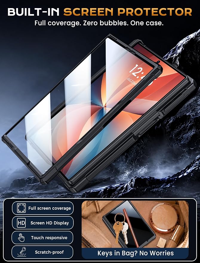 Protective Case for Samsung Galaxy Z Fold 8 5G 2026, Magnetic MagSafe Compatible, Full Hinge Protection, Dual Angle Kickstand, Shockproof Anti-Scratch TPU+PC Phone Cover Black