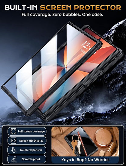 Protective Case for Samsung Galaxy Z Fold 8 5G 2026, Magnetic MagSafe Compatible, Full Hinge Protection, Dual Angle Kickstand, Shockproof Anti-Scratch TPU+PC Phone Cover Black
