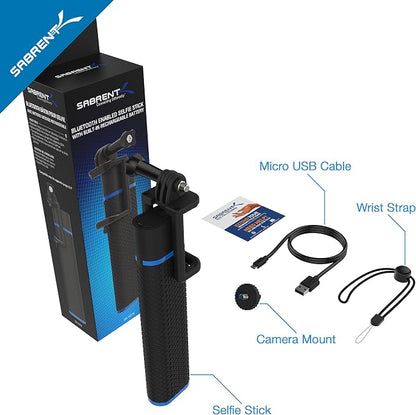 SABRENT Bluetooth Selfie Stick with Built in 5200mAh Battery Charger (GR-SSTK)