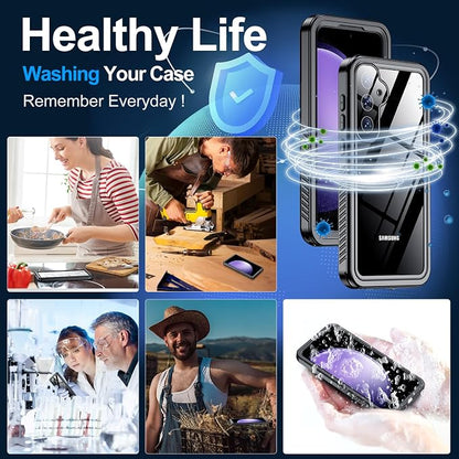 MOZOTER for Samsung Galaxy S23 FE Case Waterproof,[IPX8 Underwater Case][Full Body Shockproof & Military Dropproof] Clear Sound Quality Built-in Screen Protector for Samsung S23 FE 6.4 inch-Black