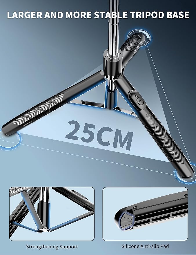 71" Phone Tripod & Selfie Stick, All in One Extendable Cell Phone Tripod with Wireless Remote, Tripods Stand for iPhone & Travel Selfie Stick 360° Rotation Compatible with iPhone Android, Camera