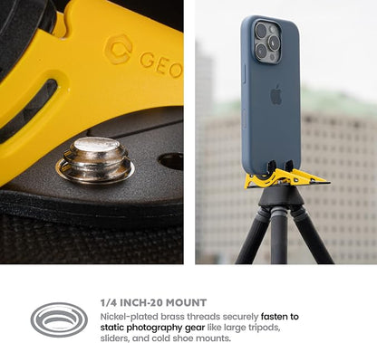 GEOMETRICAL Pocket Tripod PROv2 - Card-Size Stand, for iPhone, Summit Yellow Universal Kit