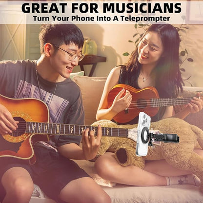 Magnetic Guitar Head Phone Holder Mount for Live Broadcast Video Recording, Cell Phone Clamp Clip Compatible with Magsafe iPhone 17 16 15 14 13 12 Series