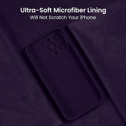 FireNova Designed for iPhone 15 Pro Max Case, Silicone Upgraded [Camera Protection] Phone Case, Soft Anti-Scratch Microfiber Lining Inside, 6.7 inch, Purple