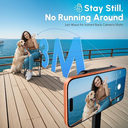SYNCO XView Selfie Monitor Screen for iPhone 7-17 Series, AI Gesture Wireless & Private Back Camera Monitor with 164FT Range, Magnetic 4K/1080p Rear Camera Vlog Screen for TikTok, YouTube(Black)