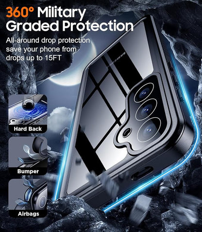 Temdan for Samsung Galaxy S24 FE Case Waterproof, [Military-Grade Drop Protection] [IP68 Underwater] Full Body Heavy Duty Rugged Shock-Proof Case for S24 FE 6.7''-Purple