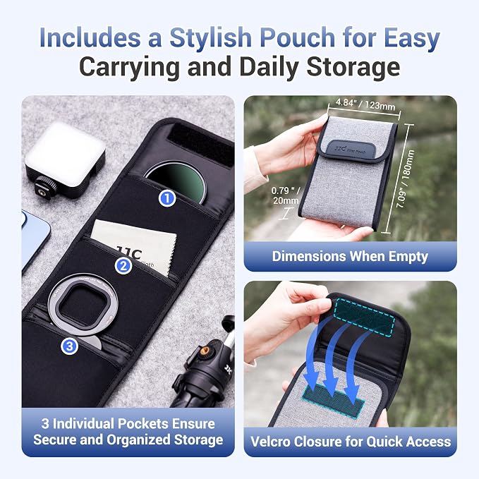 JJC 67mm ND Filter for iPhone, Magnetic Lens Filter Mount with ND2-128 Variable ND Filter Compatible with iPhone Air 17 16 15 14 Pro Max Plus with 1/4” Screw & Shoe Mount