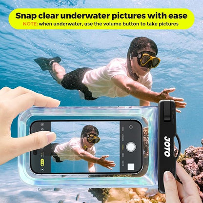 JOTO Up to 7" Universal Waterproof Phone Case for iPhone 16 15 14 13 Plus Pro Max, IPX8 Cellphone Dry Bag 12 11 Pro Max XR X 8 7 6S Plus SE, Galaxy S23 S22 S21 S20+ S20 S10 Plus Note, Pixel -Sparkle
