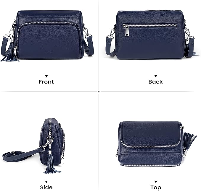 befen Genuine Leather Crossbody Purses for Women Small Crossbody Bags Purse with Built in RFID Blocking Wallet