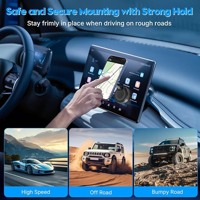 Magnetic Phone Holder for Car - Suction Cup Phone Mount for Magsafe, Universal 360° Dashboard Phone Holder Vacuum Cell Phone Holders for Your Car/Gym/Mirror Car Mount for iPhone & Android
