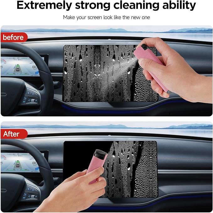 YTT Screen Cleaner, All-in-One Spray & Wipe Cleaner, with Transparent Protective Shell for All Phones, Laptop and Tablet Screens (Pink)