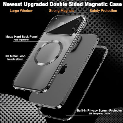 Magnetic Privacy Case for iPhone 17 Pro Max with Full Camera Lens Protector [Safety Buckle Lock] [Fits for MagSafe] Anti Peep Privacy Screen Protector Double Sided Glass Mag-Safe Case for 17 Max