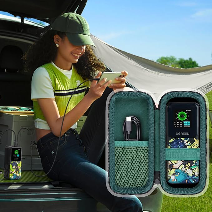 Hard Portable Travel Case Compatible with UGREEN Nexode Power Bank 20000mAh 130W Portable Charger,Green Case