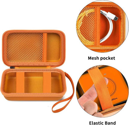 Travel Case for UCOMX for Nano/for Rtops/for Hicober/for Iseyyox 3 in 1 Wireless Charger, Foldable Magnetic Charging Station Storage Holder Bag for Fast Charge Pad Cable, Adapter, Orange-Box Only