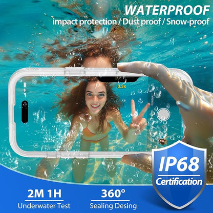 SPORTLINK for iPhone 17 Pro Case - IP68 Waterproof Military Protective Full Body Heavy Duty Shockproof 360 Sealed Dustproof with Camera Screen Protector Cover for i Phone 17 Pro 6.3" Mag/Frosted Clear