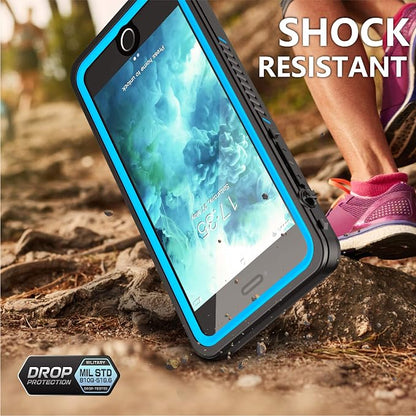for iPhone SE 2022/SE 2020/7/8 Case Waterproof Shockproof,Full Body Protective Case with Screen Protector Heavy Duty Cover Phone Case for iPhone SE3 2022/SE 2020/7/8(Blue/Clear)