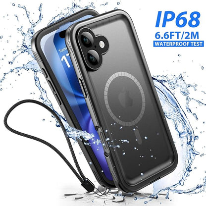 SPORTLINK for iPhone 16 Plus Case - IP68 Waterproof Military Protective Full Body Heavy Duty Shockproof 360 Sealed Dustproof with Camera Screen Protector Cover for i Phone 16 Plus 6.7" Mag/Black