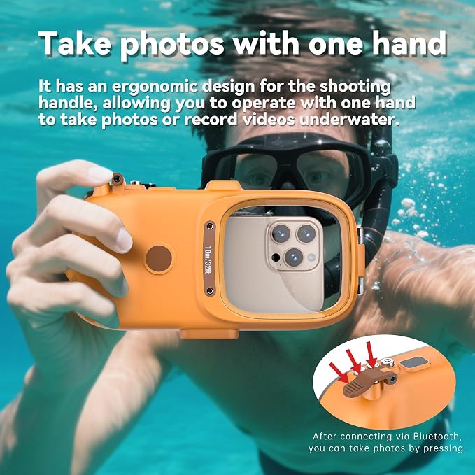 GOLDJU Diving Waterproof Phone Case, [49ft/15m] Cartoon Outdoor Snorkeling Underwater Diving Case Surfing Photo Video Cover,for iPhone Samsung Galaxy Google Pixel Huawei Series Smartphones
