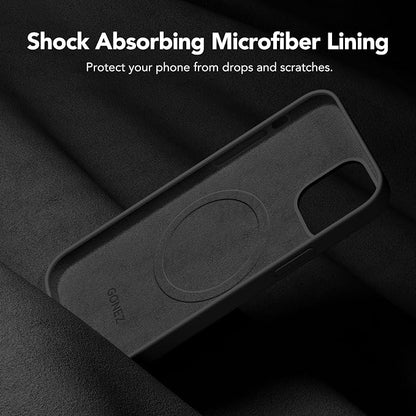 GONEZ Magnetic for iPhone 12 Case / 12 Pro Case, Compatible with MagSafe, [Screen Protector + Camera Lens Protector], Silicone Shockproof Anti-Scratch Protective Phone Case 6.1 inch, Black