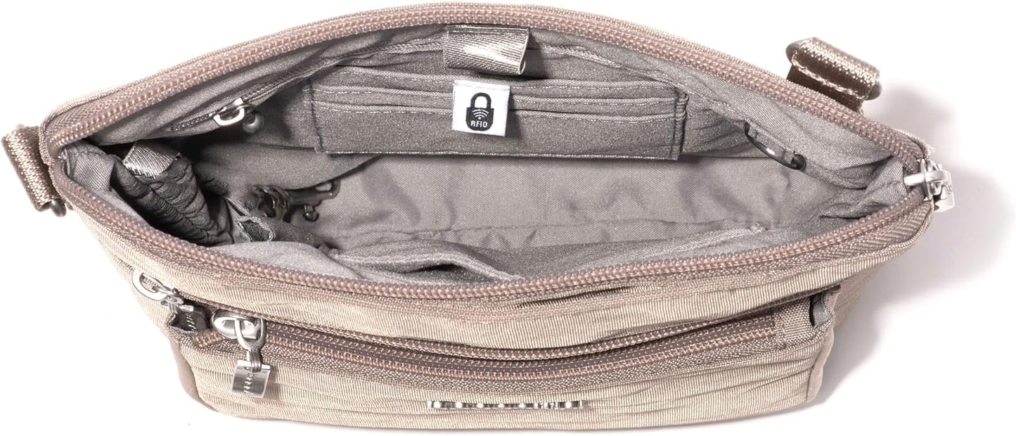 Baggallini Modern Pocket Crossbody Bag for Women, 8.5"x8.5" Handbag Purse with RFID, Lightweight Water-Resistant