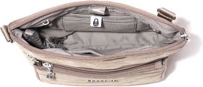 Baggallini Modern Pocket Crossbody Bag for Women, 8.5"x8.5" Handbag Purse with RFID, Lightweight Water-Resistant