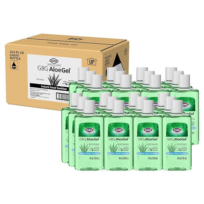Clorox Healthcare GBG AloeGel Hand Sanitizer Gel, Bleach Free - Mini Hand Sanitizer Travel Size Gel for On-The-Go Travel Essentials - Sanitizing Solution for School Supplies & Office, 4 Fl Oz - 24 Pk